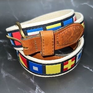 Men’s Nautical Flag Belt Preppy Size 44